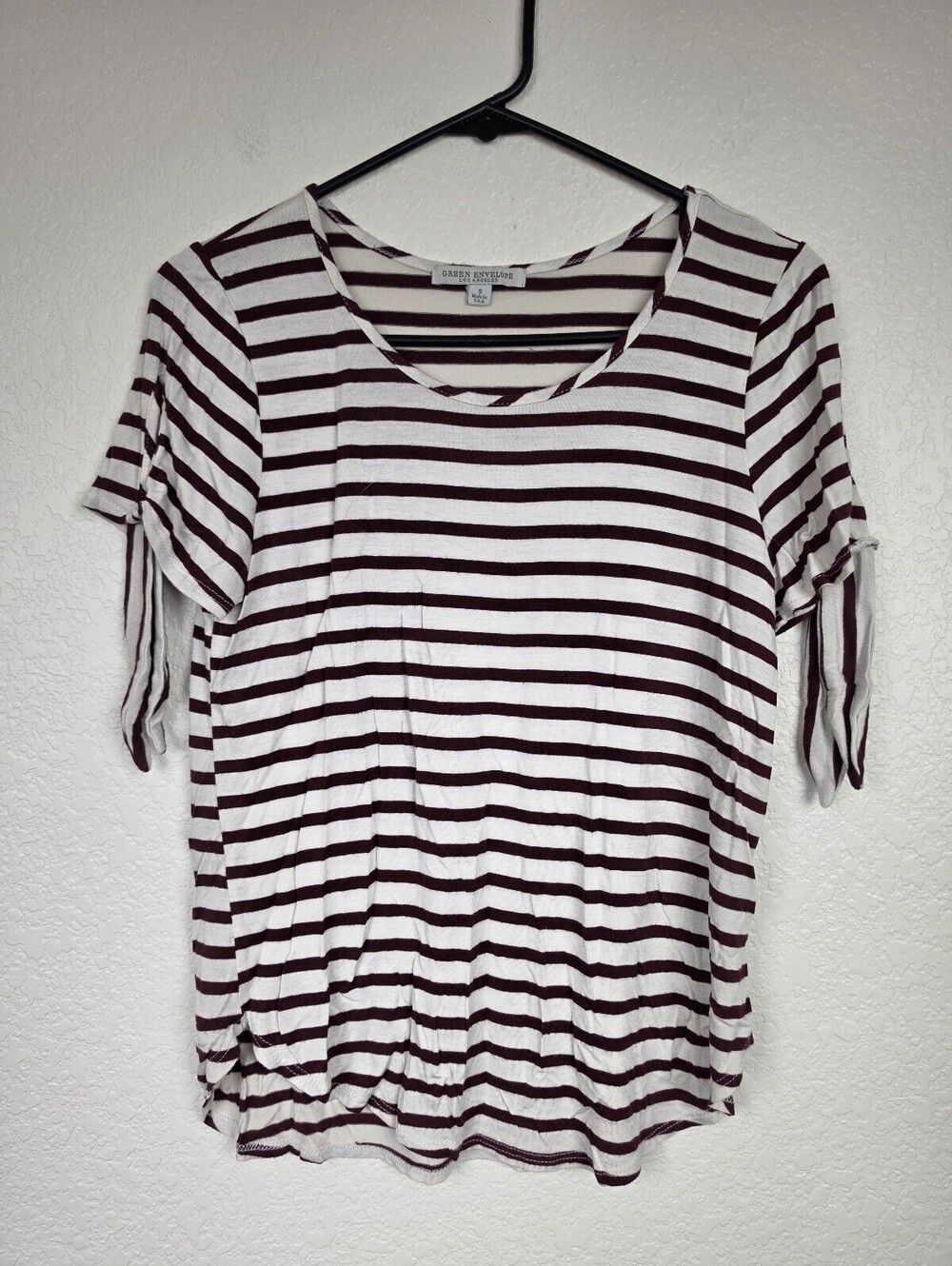 Green Envelope Los Angeles Striped Y2K Top Small